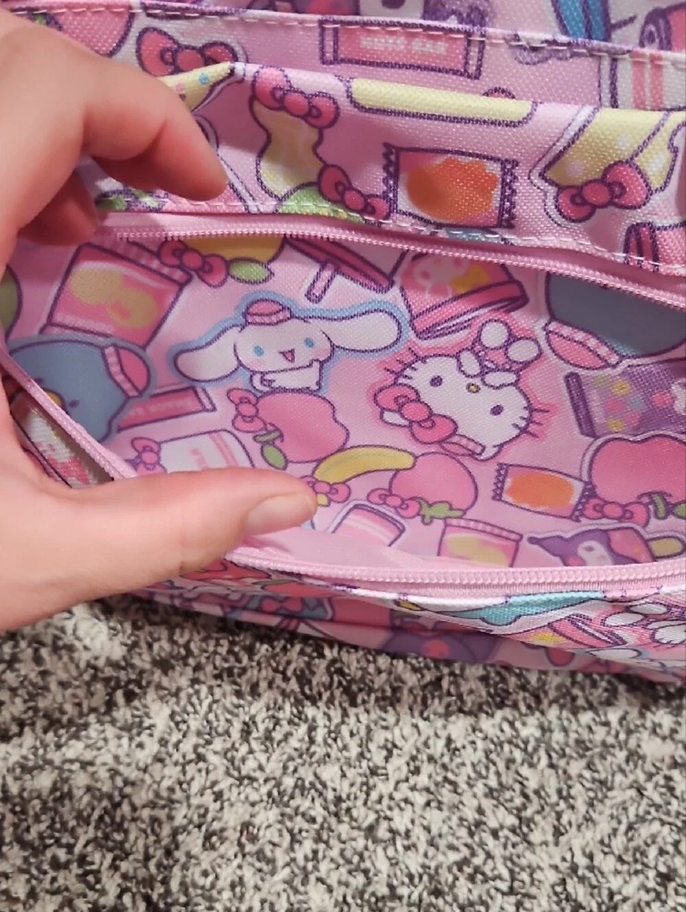Hello Kitty Pastel Pink Kids Backpack with Character Snacks Print